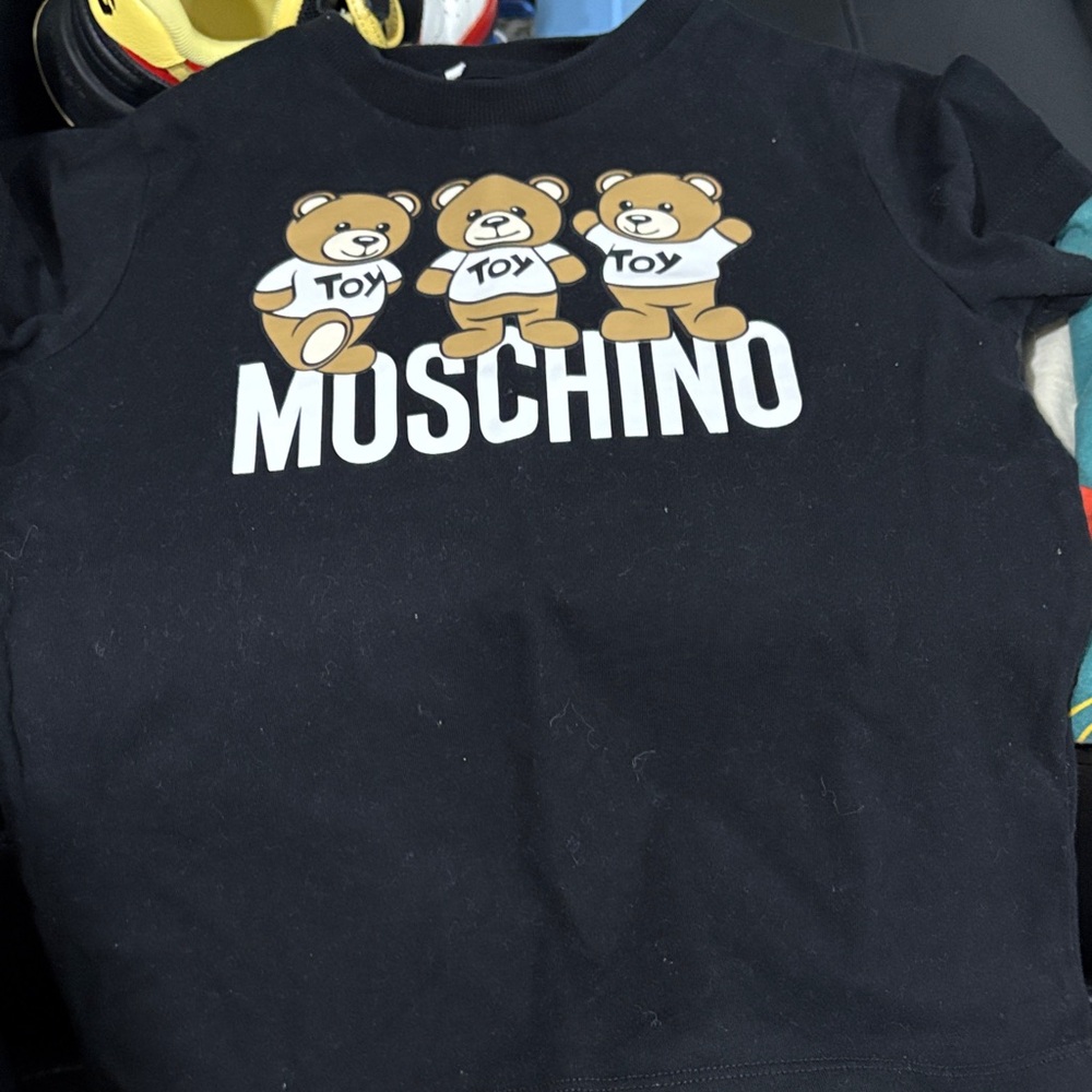 Moschino Black T-Shirt with Toy Bears